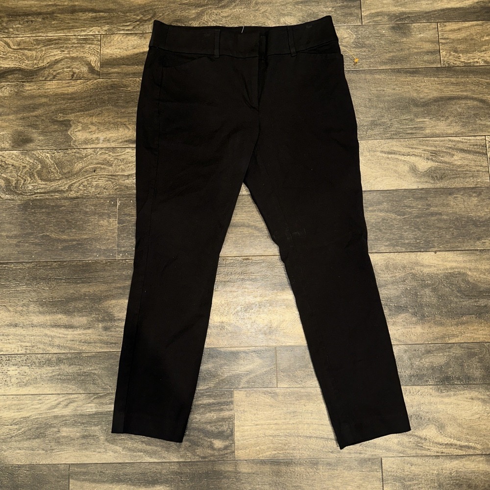 LOFT Pants Sutton Skinny Ankle Petite Tapered Casual Wear Women's Size 6P Black